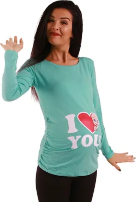 Produktbild von M.M.C. Umstandslangarmshirt I Love You mit Motiv, M, Mint