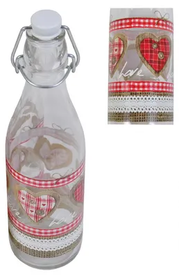 Produktbild von Drahtbügelflasche Country Love 0,5L Bügelverschluss Saftflasche Trinkflasche