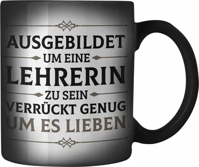 Produktbild von Trendation - Lehrerin Geschenk Farbwechsel Zauber-Tasse Geschenkidee Lustig Danke Grundschullehrerin Sprüche (Schwarz)