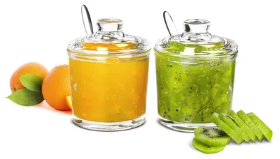 Imagen del producto de Juego de 2 tarros de cristal para mermelada con tapa y cuchara - 200 ml