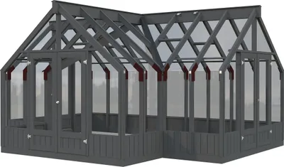 Produktbild von Palmako Gewächshaus / Pavillon / Glashaus Emilia 19,1 m²- 44 mm dunkelgrau lackiert (RAL7012)