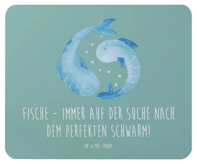 Produktbild von Mr. & Mrs. Panda Mouse Pad Fische Schwarm - Meeresbrise - Geschenk, emotional, Kreativ, Mousepad, Sternzeichen, Mauspad, Horoskop, Geschenke Astrologie, Verbindung, pc