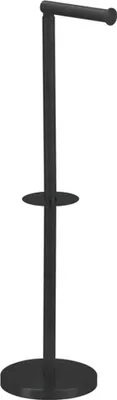 Produktbild von MSV Toilettenpapierhalter Stehend BxHxT:15x60x15 cm freistehender Papierrollenhalter in Edelstahl-Optik Edler Rollenhalter für WC-Rollen als Ersatzrollenhalter Schwarz matt