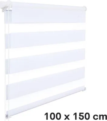 Obrázek produktu pro Plastová roletová záclona s řetízkem – propouští světlo a 100% zatemňuje – bílá – 100 x 150 cm