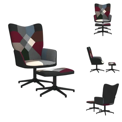 Produktbild von vidaXL Relaxsessel mit Hocker Patchwork Stoff - Sessel