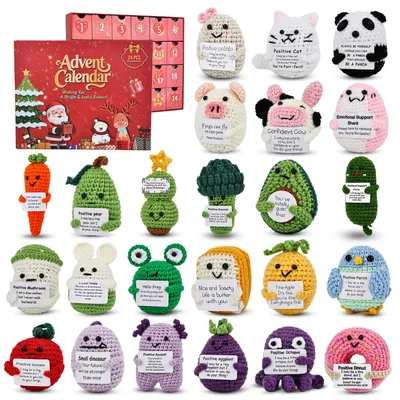 Adventskalender 2026 mit 24 Support-Puppen, bunt, Karton, 24 Teile