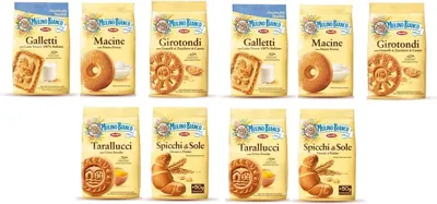 Produktbild von Mulino Bianco Kekse Testpaket 10x350g Girotondi Macine Galletti Spicchi di Sole Tarallucci