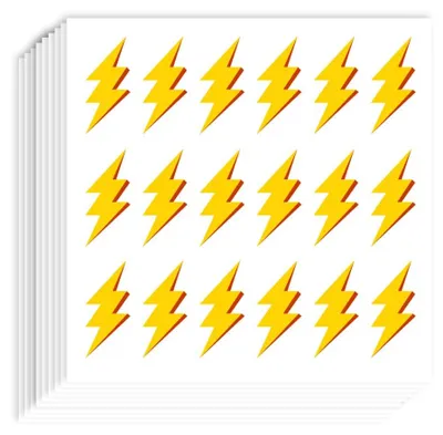 360 selbstklebende Blitz-Sticker, gelb, 1,2 x 2,5 cm