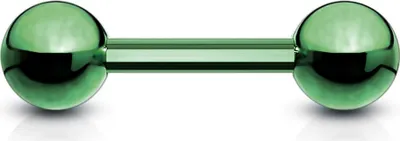 Produktbild von viva-adorno 1,2x8x3mm Universal Barbell Piercing Stab Ohrpiercing Traguspiercing Helixpiercing Stecker Hantel Edelstahl beschichtet Z310, grün