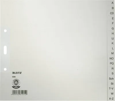Produktbild von Leitz Register 12000085 A-Z DIN A4 24x21cm 20teilig Papier grau