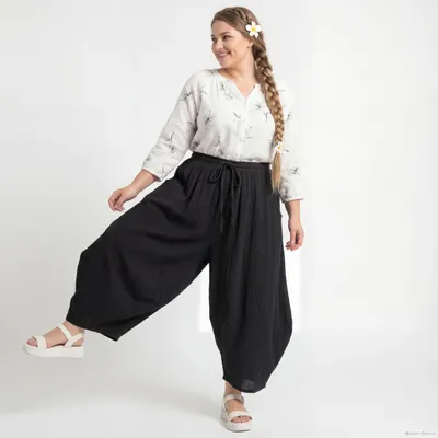 Produktbild von Musselin Hose OriginalYou luftige Haremshose leichte Sommerhose für Damen