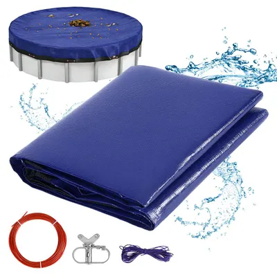 Produktbild von Eikuavons Poolabdeckung Rund für Ø306 cm Pools | Planenmaß Ø366 cm | 2-in-1 PE UV-beständig