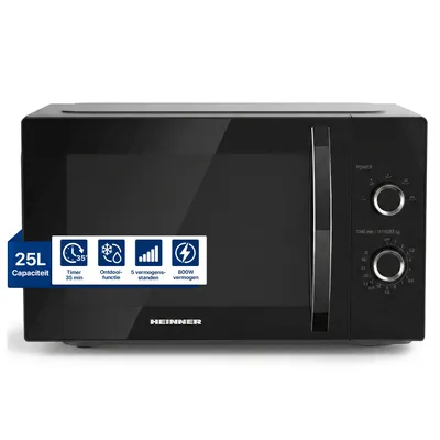 Productafbeelding van Heinner HMW-MD25DBK, Werkblad, losstaande magnetron, 25 liter, 900 watt, ingebouwd display, LED