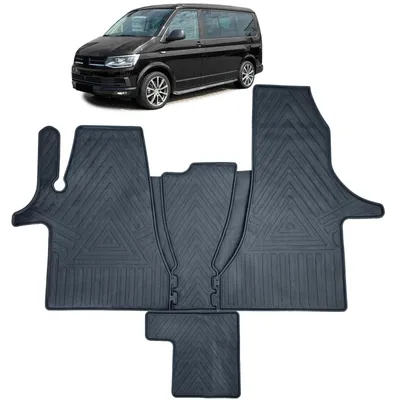 Für VW T6 T6.1 ab 2019- Premium Gummi Fußmatten 4-teilig Vorn + Tunnelabdeckung in der Farbe von Carparts-Online GmbH