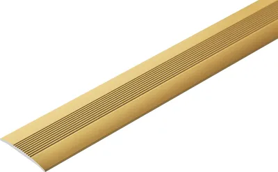 Zdjęcie produktu dla Profil progowy owalny z ryflem aluminiowy 38mm Cezar Złoty Mat 0,90m