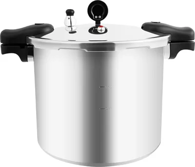 Produktbild von Schnellkochtopf - 22 Liter - Aluminiumlegierung & Bakelit - Außendeckel - Max. 90 kPa - 32×28 cm - Silber