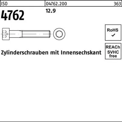 Produktbild von Zylinderschraube ISO 4762 Innen-6kt M5x 110 12.9 100 Stück