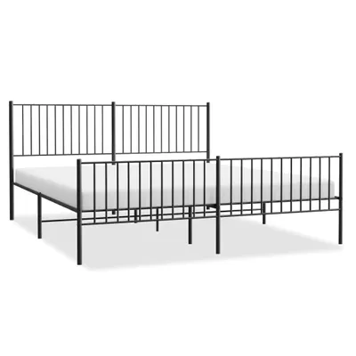 Immagine prodotto di vidaXL Struttura letto con testiera e pediera in metallo nero 183x213 cm