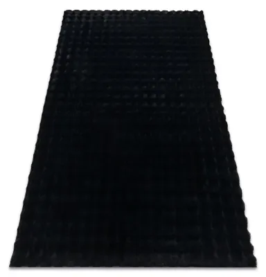 Image de Tapis BUBBLE noir 25 IMITATION DE FOURRURE DE LAPIN 3D structurel noir 60x100 cm