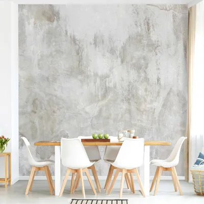 Produktbild von Fototapete Muster - Vliestapete - Bildtapete UV-beständig Zement beige 3D-Effekt Shabby Wandtapete geruchsfrei