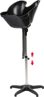 Produktbild von Shampoo Waschbecken - Haarwaschbecken - 80° drehbar - höhenverstellbar - für Zuhause & Friseursalon - für Senioren & Schwangere - 48x50x25 cm - Schwarz
