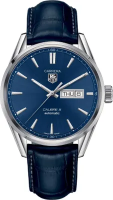 Produktbild von Tag Heuer Carrera Herrenuhr silber Lederarmband WAR201E.FC6292