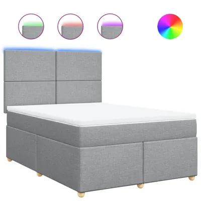 Produktbild von vidaXL Boxspringbett mit Matratze Hellgrau 160x200 cm Stoff