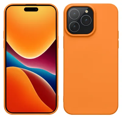 Produktbild von kwmobile Hülle kompatibel mit iPhone 15 Pro Max Hülle - Weiche und schlanke TPU Silikon Handyhülle - Stoßabsorbierendes Flexibles Case - Fruity Orange