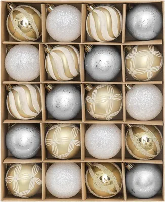 Image de Valery Madelyn Boules de Noël 20 pièces 6cm plastique décorations de Noël or