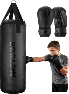 Produktbild von Boxsack Set 87cm 12kg mit Handschuhen 6oz für Kinder - Meteor Box-Set gefüllt