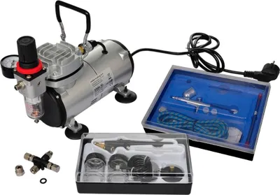 Immagine prodotto di Set completo di aerografo professionale con 2 pistole