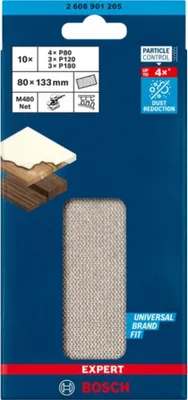 Produktbild von EXPERT M480 Schleifnetz Set, 80x133mm, K80-180, 10-tlg.