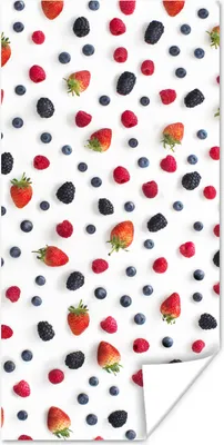 Produktbild von MuchoWow® Poster Rote Früchte - Heidelbeere - Erdbeere 60x120 cm - Wandschmuck