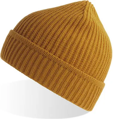Produktbild von Atlantis MAPB | Maple Beanie Recyceltes Polyester Wintermütze - Farbe: Mustard - Größe: One Size