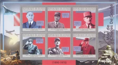 Produktbild von Briefmarken Guinea 2010 Mi 7746-7751 Kleinbogen (kompl. Ausgabe) postfrisch Charles de Gaulle
