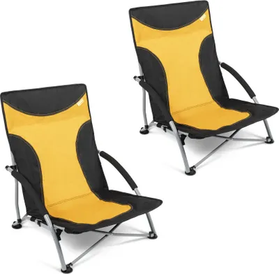 Produktbild von 2er Set Strandstuhl mit breiten Standfüßen, Kampa Sandy FT0047 gelb/orange