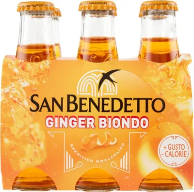 Produktbild von 24x San benedetto Ginger biondo Ingwer bitter erfrischend Aperitiv-Aperif ohne Alkohol 10cl