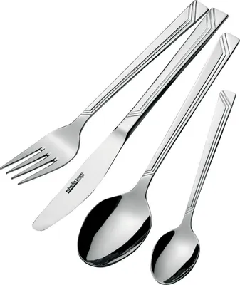 Produktbild von 12x Tafelbesteck 'DIANA' 16tlg. Edelstahl Gabeln Messer Löffel 48 Personen Set