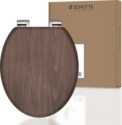 Image de SCHÜTTE Abattant de WC en MDF BOIS FONCÉ, abattant de WC à fermeture souple