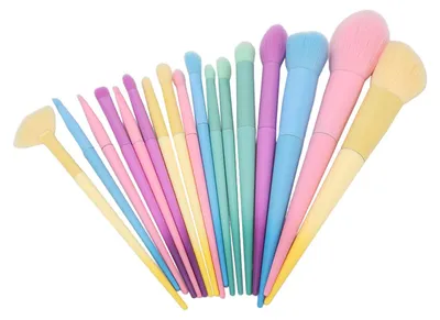 Productafbeelding van Make-upkwasten Set van 17 - Zachte Cosmetische Kwasten in Candy Kleuren