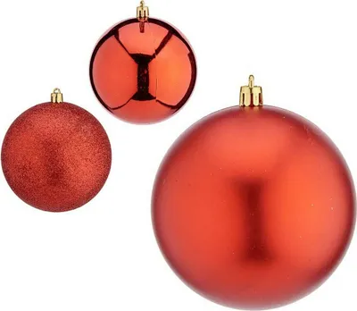 Obrázok produktu pre Vianočné ozdoby na stromček Ø 10 cm červené plastové 10 x 10 x 60 cm