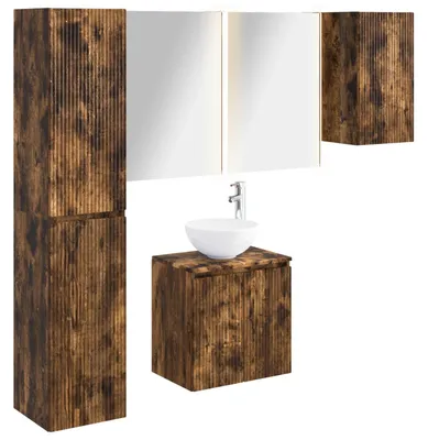 Obrázok produktu pre Sada kúpeľňových skriniek vidaXL, 5 ks, dub údený, 53 x 15,5 x 70 cm