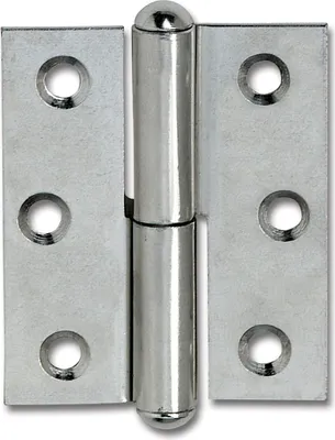 Produktbild von Möbelband gerade - Halbrundkopf rechts, 50x40 mm, Stahl vernickelt