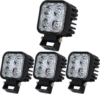 Produktbild von Greenmigo 4 Stück 12W LED Lampe Scheinwerfer kaltweiß Rücklicht für KFZ Arbeitsscheinwerfer wasserfest IP67