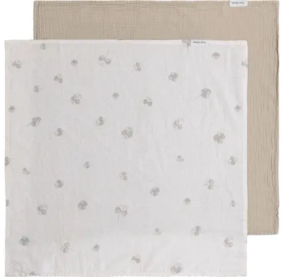 Produktbild von Baby's Only Swaddle Tender - 2-pack - Beige/Clover - 115x115 cm