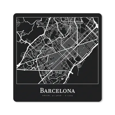 Produktbild von MuchoWow® Mauspad Mousepad Stadtplan - Barcelona - Karte 20x20 cm - Mousepads - Maus Mat - Pad - Mausunterlage - Desk Mat - Bureauartikeln