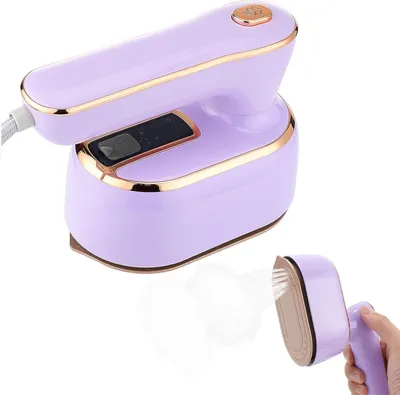 Produktbild von MODFU Dampfbügeleisen, 1000W Reise Steamer Dampfglätter, 15 Sekunden Schnelles Aufheizen Reisebügeleisen Mini, 180° Faltbares Tragbares Klein Bügeleisen Dampf für Zuhause und Reisegebrauch Lila