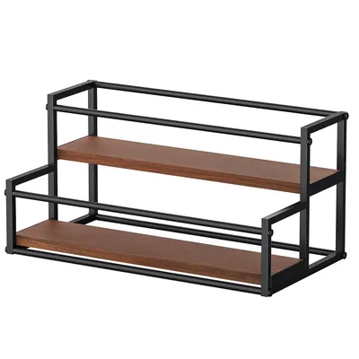 Produktbild von 2 stöckig Weinregal Holz ,Flaschenregal Weinschrank 43x23x22,5cm,Lagerregal Für Wohnzimmer und Küche