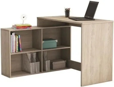 Image de Demeyere Bureaux CORNER, chêne, en L, 111,9x100,7x76,7 cm, avec étagères