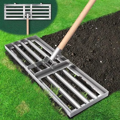 Produktbild von Famanu Rasen-Nivellierharke 76 cm - Bodennivellierer für Garten und Rasen